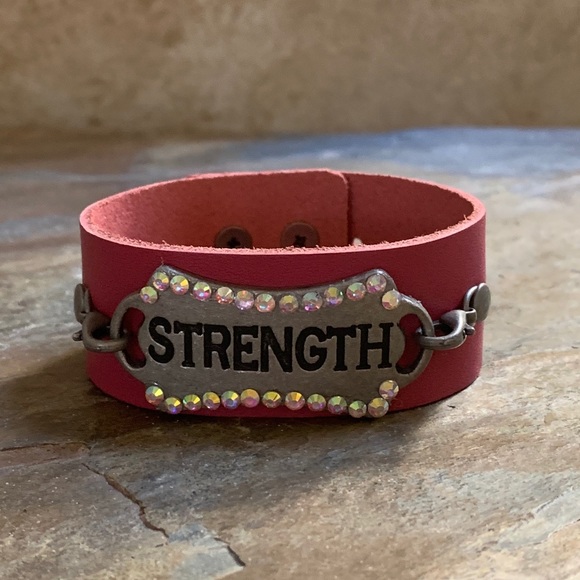 NWT Pink “Strength” Adjustable Cuff Bracelet - Picture 2 of 9